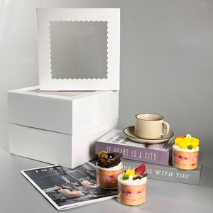 Caja de Papel Blanca para Pasteles Sunshine, Precio al por Mayor, Caja de Cartón para Productos de Panadería y Pastelería con Ventana Transparente - Product Image 1