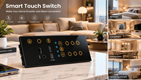 Interrupteur intelligent combiné MakeGood 254 mm avec rétroéclairage RGB Tuya, commande vocale Wi-Fi et prise USB PD 6 gang pour éclairage et ventilateur