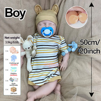 Großhandel 20 Zoll Vollsilikon Reborn Baby Puppe mit realistischer Venenhaut, flexiblen Gliedmaßen und offenem Mund für Spielzeugläden