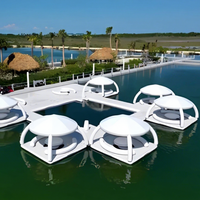 Dock gonflable flottant île de repos avec tente en forme tapis flottant plate-forme de quai flottant équipement d'amusement gonflable