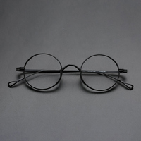 Monture de lunettes 10518 Circle New Vintage en titane pur, monture intégrale tendance, ultra légère, plate et ronde en titane