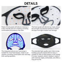 Masque facial LED infrarouge sans fil 510K pour usage domestique, thérapie par lumière rouge, pour les yeux, le visage et les lèvres, personnalisable avec votre marque privée