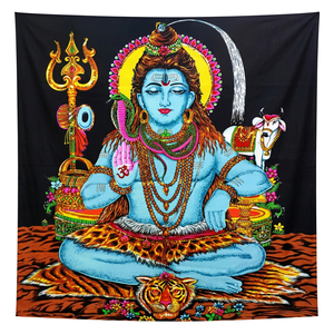 Decoración de pared impresa en algodón de alta calidad, colores brillantes, póster artístico de la diosa Shiva, estilo bohemio, decoración para el hogar, tienda en línea de venta al por mayor. - Product Image 1