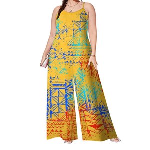 Hawaii Polynesian Hibiscus Printed Custom Sling Playsuit tute da donna Fashion <span class=keywords><strong>One</strong></span> <span class=keywords><strong>Piece</strong></span> tuta pagliaccetto <span class=keywords><strong>abbigliamento</strong></span> personalizzato donna - Product Image 2