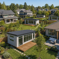 Cabane Modulaire Préfabriquée Écologique à Montage Rapide pour Jardin, Unité d'Hébergement Accessoire pour Concessionnaires ou Projets de Logement Extérieur