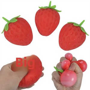 Juguete Antiestrés de Fresa, de Látex, Realista, Suave, Masticable, Elástico, con Música, Gadget Antiestrés - Product Image 2