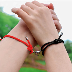 Vente en gros Love Ball Cordes à main tressées avec boucle magnétique Bracelet de couple longue <span class=keywords><strong>distance</strong></span> Bijoux pour un couple