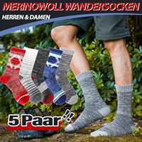 Welwoos 5 paires de chaussettes de randonnée en laine mérinos tricotées, chaudes, épaisses, antidérapantes, pour hommes et femmes