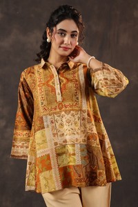 ชุดเสื้อมีปกกางเกงขากว้างพิมพ์ลายชนเผ่าของผู้หญิงสง่างาม - Product Image 5