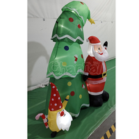 Décoration de Noël gonflable personnalisée, Père Noël gonflable avec arbre et lumière LED, ornements de fête de jardin en plein air
