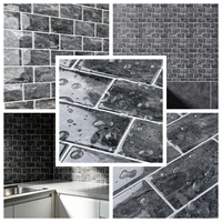 Carreaux muraux autocollants en PU effet marbre gris foncé, étanches, pour métro, vente en gros d'usine, OEM ODM, faible MOQ