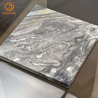 Table basse rectangulaire moderne avec plateau en marbre, design pour salon