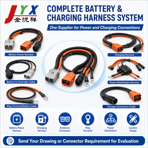 Aangepaste hoogstroom AGV AMR batterijlaadkabelboom met PVC-isolatie voor connector magazijn mobiele robot kabelassemblage - Product Image 3