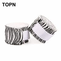 Bandages de boxe en coton avec logo personnalisé, 3 m, couleur personnalisée, largeur 5 cm, légère élasticité, Muay Thai, unisexe, OEM, marque TOPN, ISO