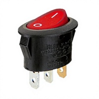 Interrupteur à bascule ovale 10A 250V 3 broches éclairé IP67 à soudure en plastique pour machines à café
