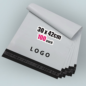 Enveloppes d'expédition personnalisées avec logo, 30x42cm, 100 pièces, blanches, épaisseur 0,5 mil, imperméables, résistantes aux déchirures, gaufrage/débossage, pour bottes et articles de sport - Product Image 1