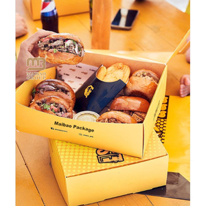 Caja de Embalaje para Restaurante, Caja para Llevar Comida Rápida de Mcdonald's, Contenedor de Alimentos Personalizado, Caja de Papel Desechable para Catering, Caja Negra para Empacar Alimentos - Product Image 4
