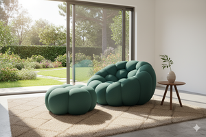 Canapé minimaliste en tissu bouclé pour salon, rembourré en mousse compressée par Roche Boboies, meubles de luxe - Product Image 6