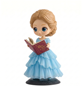 Figurine d'action personnalisée Q Version Sweet Girl avec robe superposée et nœud, figurine d'anime - Product Image 5