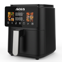 Friteuse à air numérique 4,5 L 1200 W en acier inoxydable avec panier unique et fenêtre de visualisation pour cuisine domestique