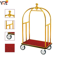Chariot à bagages couronne d'hôtel d'acier inoxydable chariots de cage à oiseaux chariot commercial d'hôtel de matériel de meubles pour la blanchisserie