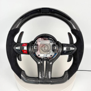 Volant en cuir à fond plat chauffant personnalisé de la série F pour <span class=keywords><strong>BMW</strong></span> F30 340i F10 535i F32 F20 F36 F22 M4 F82 X5 F15 F80 M3 F11 F31 - Product Image 4