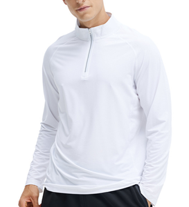 Camiseta deportiva con cremallera de secado rápido para gimnasio, entrenamiento, running, ajustada, transpirable, personalizada para hombre, superventas - Product Image 2