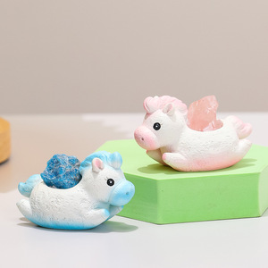 เครื่องประดับคริสตัลรูปม้าน่ารักเป็นของขวัญของตกแต่งบ้านทำจากเรซินสำหรับโต๊ะทำงานรูปปั้นบำบัด - Product Image 2