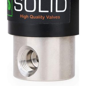 États-Unis Vanne solénoïde électrique en acier inoxydable massif de 1/4 po, 12 Vcc, normalement fermée, Viton - Product Image 3