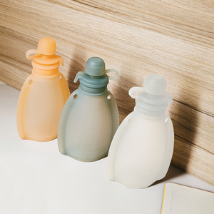 Bpa Free Refillable Silicone Baby Food Pouches Reusable Squeeze Storage Containers Bags With Straws For Toddlers Kids Bpa Free