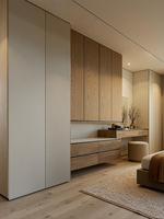 Armoire en teck massif sur mesure, style tropical, meubles de chambre à coucher, dressing avec grain de bois naturel et sculptures