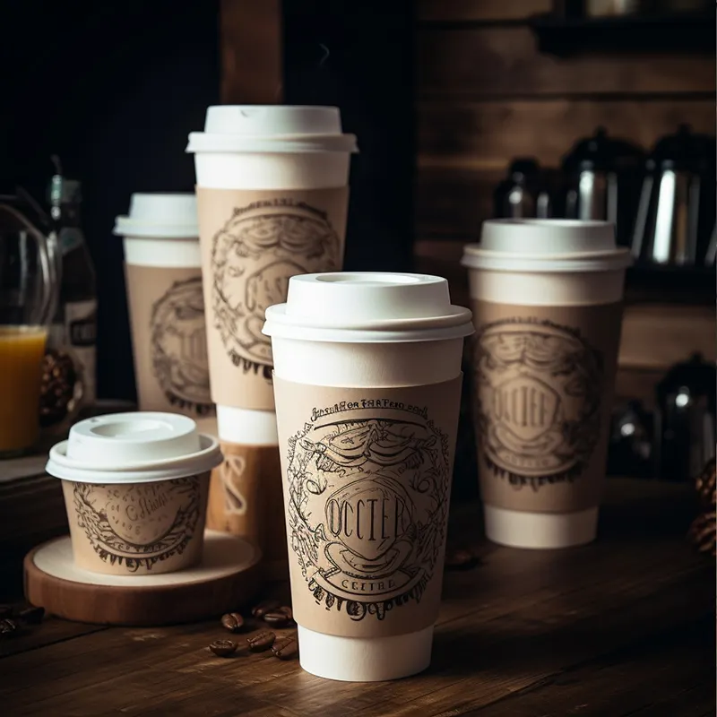 कस्टम प्रिंट लोगो 12 औंस 16 औंस प्लाई वाली कॉफी पेपर कप गर्म पेय के लिए डिस्पोजेबल बायोडिग्रेडेबल सफेद कागज पानी कप