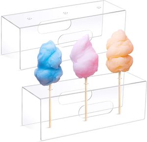 Enlisiwte 3-Hole Cotton Candy Holder - Bamboo Stand For Parties, Fairs & Commercial Use (15x5x4.7 Inches)