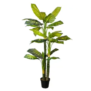 Custom made pianta nordic senso albero 2.1 m palma artificiale Dorato Dieffenbachia Decorativo di Seta Pianta