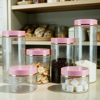 Bocaux en plastique PET transparents de qualité alimentaire à large ouverture, contenants de stockage ronds pour crème, lotion, cosmétiques et aliments secs, emballage de recharge
