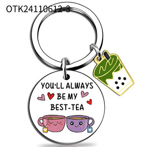 Migliore amico personalizzato che sarai sempre il mio miglior tè di compleanno regali di san valentino portachiavi tazza di latte - Product Image 4