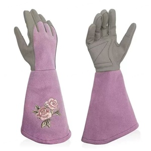 Gants d'hiver XL personnalisables en direct d'usine, motif floral brodé sur cuir synthétique, pour jardinage, gants de sécurité, vente en gros - Product Image 5