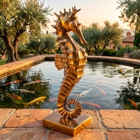 Sculpture de cheval de mer en bronze massif sur mesure - Art océanique classique personnalisé, sur commande, sculpture en bronze