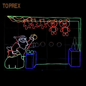 2023 새로운 애니메이션 조명 산타와 순록 지붕 썰매 led 야외 정원 크리스마스 조명 장식 - Product Image 5