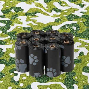 Sacs à déjections canines écologiques en plastique PE imprimés avec des pattes pour l'élimination des excréments d'animaux - Product Image 2