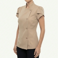Uniforme d'été pour le personnel des hôtels et restaurants, tenue de service de restauration à manches courtes à volants pour les employés, apparence professionnelle