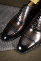 Chaussures Oxford Brogue en cuir pleine fleur polies à la main, antidérapantes, pour mariage et affaires, vente en gros OEM
