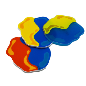 Sous-verres en PVC souple translucide personnalisés en usine, motif œufs de dessin animé, en caoutchouc PVC, pour tasses et aliments - Product Image 4