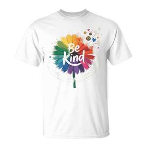 Camiseta Be Kind Rainbow Dandelion, ropa promocional para el Día de la Unidad, concienciación sobre el bullying - Product Image 1