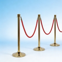 Système de séparation moderne en corde, finition dorée/argentée, hauteur 1020 mm, poteau de 51 mm pour stands de marques de luxe