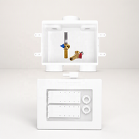 Boîtier de sortie pour machine à laver CUPC NSF 372 sans plomb, conforme à la norme NSF 61, avec vannes à boisseau sphérique et dispositif de protection en acier inoxydable, raccord MIP 1/2 pouce x MHT 3/4 pouce