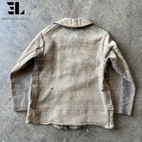 LARSUR Veste de travail française en velours côtelé lourd avec couverture doublée Vêtements de travail Manteau de travail pour travailleur Chasse Grange