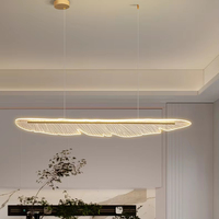 Lustre de restaurant moderne en forme d'aile d'ange dorée, forme créative de plume, lampe suspendue pour pâtisserie, hauteur réglable, luminaire suspendu