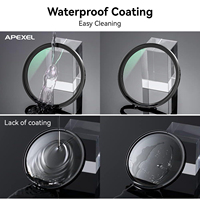 Kit de filtre d'objectif Apexel UV/CPL/ND avec étui de rangement à coque rigide en verre optique multicouche et cadre en aluminium pour objectif d'appareil photo 67mm
