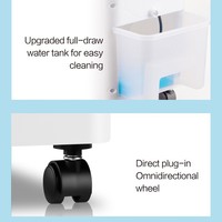 Refroidisseur d'air portable sur pied alimenté par courant alternatif avec deux réservoirs d'eau et télécommande, climatiseur pour la maison et le bureau